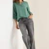 Blouse met gespleten hals