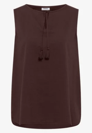 Alternative view of Blouse met split in de hals en bandjes