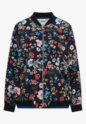 Alternative view of Blouson met bloemenmotief en ritssluiting