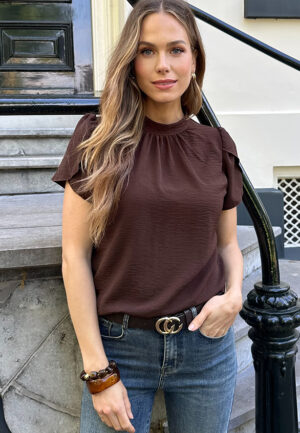 Col Neck Top Choco
