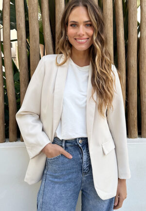 Dames Blazer Nore Longsleeve Beige