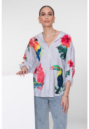 Geisha - Blauw | unisex | Blouse | Blauw | XS | regular | Kamst mode