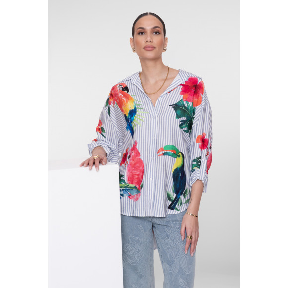 Geisha - Blauw | unisex | Blouse | Blauw | XS | regular | Kamst mode