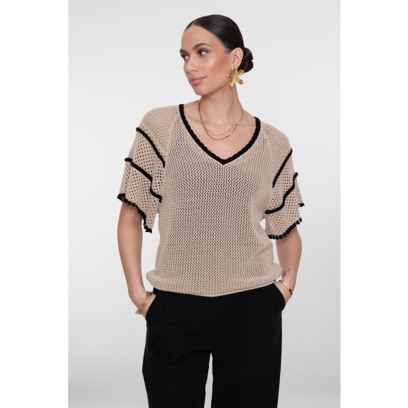 Geisha - Beige | unisex | Top | Beige | 3XL | regular | Kamst mode