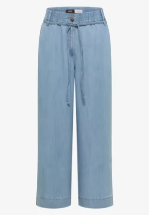 Alternative view of High Waist broek met wijde pijpen in een gewassen look