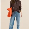 Hoodie met decoratieve stiksels