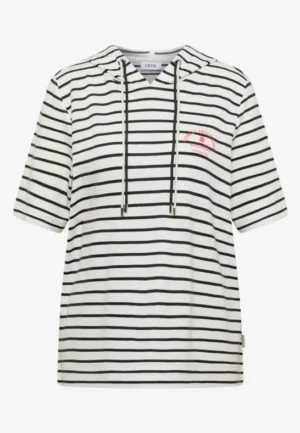 Alternative view of Hoodie met korte mouwen en strepen