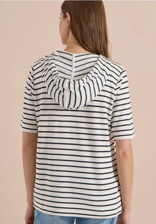 Hoodie met korte mouwen en strepen - Afbeelding 3