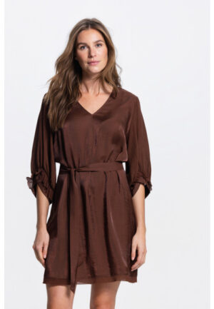 Jansen Amsterdam - Bruin | Dames | Jurk | Bruin | 42 | regular | Kamst mode