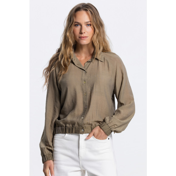 Jansen Amsterdam - Groen | Dames | Blouse | Groen | 38 | regular | Kamst mode