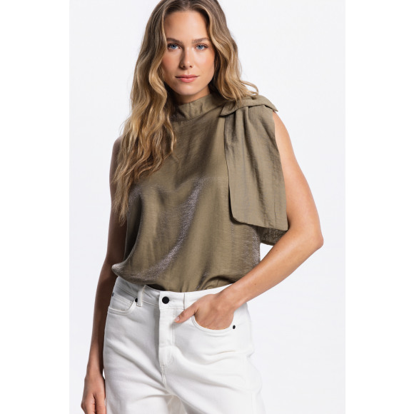 Jansen Amsterdam - Groen | Dames | Top | Groen | 44 | regular | Kamst mode