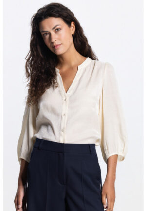 Jansen Amsterdam - Beige | Dames | Blouse | Beige | 40 | regular | Kamst mode