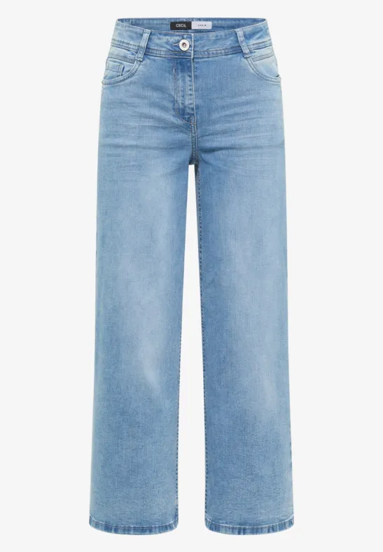 Jeans met High Waist en Wide Leg pijpen in Slim Fit - Afbeelding 2