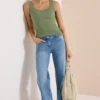 Jeans met High Waist en Wide Leg pijpen in Slim Fit