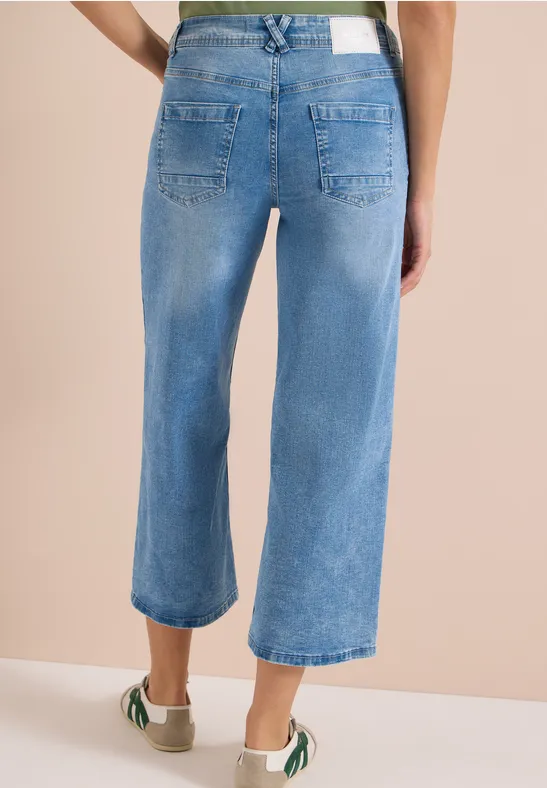Jeans met High Waist en Wide Leg pijpen in Slim Fit - Afbeelding 3