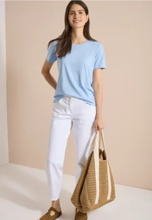 Jeans met High Waist en wijd uitlopende pijpen in een Loose Fit-pasvorm