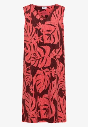 Alternative view of Knielange jersey jurk met V-hals en print