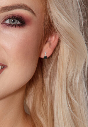 Alternative view of Black Crystal Sferen Hangers 6 mm Silver 925 - Pure Crystal