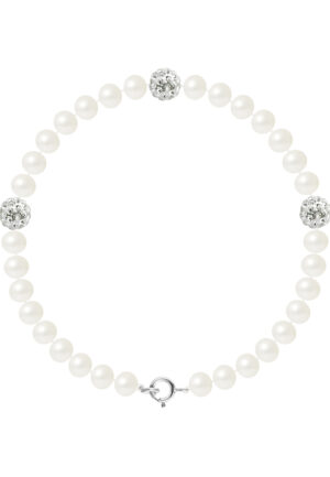 5-6 mm Freshwater Culture Pearl Armband en Crystal Preciosa Silver 925