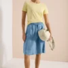Midi-rok met denimlook zakken