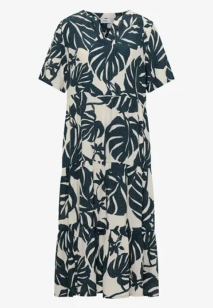 Alternative view of Midijurk met split in de hals en print