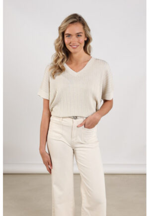 Nukus - Beige | Dames | Top | Beige | M | regular | Kamst mode