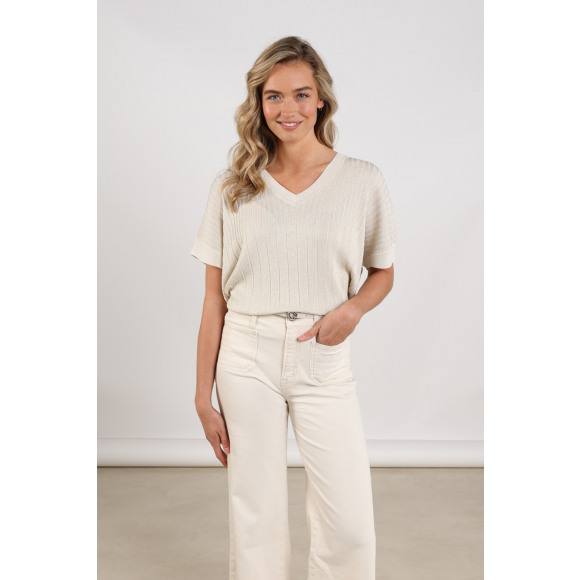 Nukus - Beige | Dames | Top | Beige | M | regular | Kamst mode