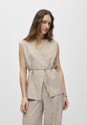 Object - Beige | Dames | Gilet | Beige | 40 | regular | Kamst mode
