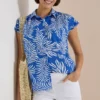 Overhemdblouse met korte mouwen en print
