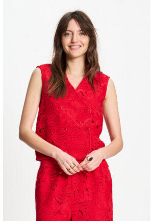 Pom Amsterdam - Rood | Dames | Gilet | Rood | 42 | regular | Kamst mode