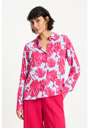 Pom Amsterdam - Blauw | Dames | Blouse | Blauw | 38 | regular | Kamst mode