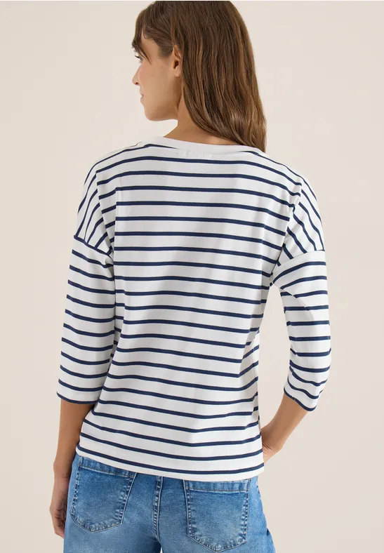 Shirt met 3/4 mouwen en Wording Artwork - Afbeelding 3