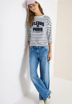 Shirt met 3/4 mouwen en Wording Artwork