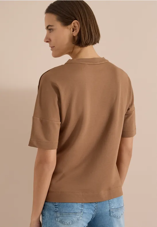 Shirt met afhangende schouders en knopen - Afbeelding 3