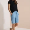 Shirt met rimpels in effen kleur