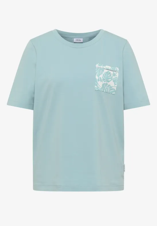Shirt met ronde hals en borstzak - Afbeelding 2