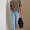 Shirt met ronde hals en leopatroon