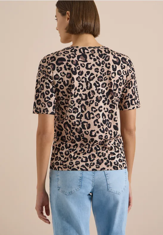 Shirt met ronde hals en leopatroon - Afbeelding 3