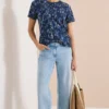 Shirt met ronde hals en opdruk