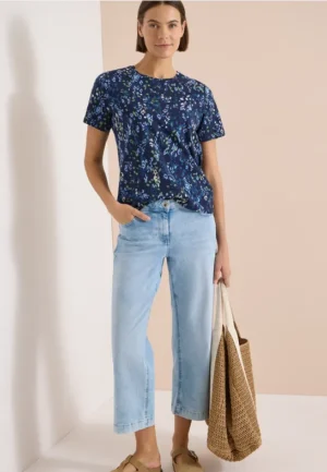 Shirt met ronde hals en opdruk
