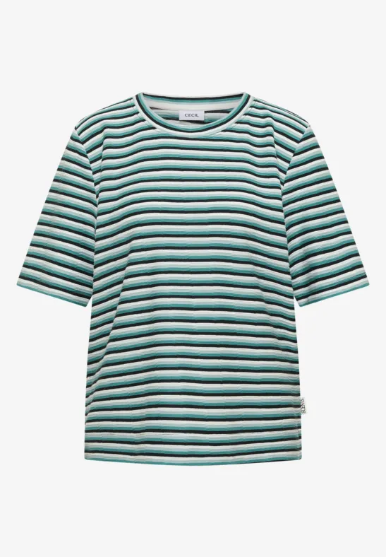 Shirt met textuur en strepen - Afbeelding 2