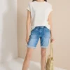 Shorts met Mid Waist-taille en Slim Leg-pijpen in casual pasvorm