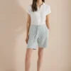 Shorts met Wide Leg pijpen van seersucker