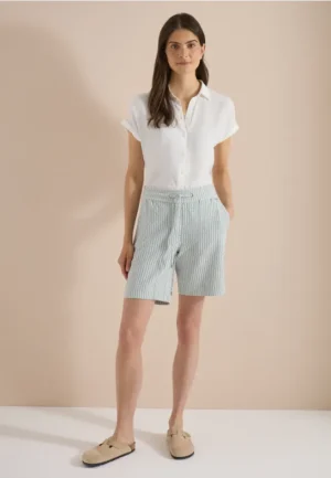 Shorts met Wide Leg pijpen van seersucker
