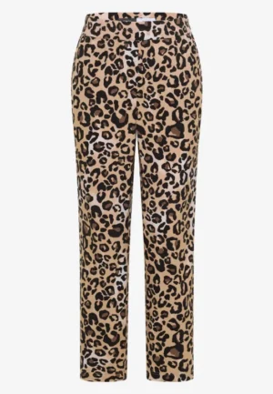 Alternative view of Slim Leg-broek met Loose Fit-pasvorm en luipaardprint