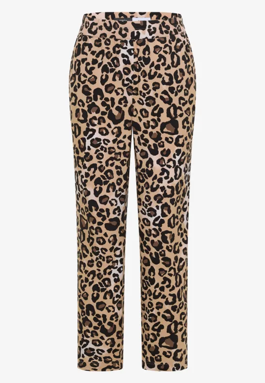 Slim Leg-broek met Loose Fit-pasvorm en luipaardprint - Afbeelding 2