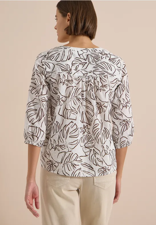 Tuniek met 3/4-mouwen en bladprint - Afbeelding 3