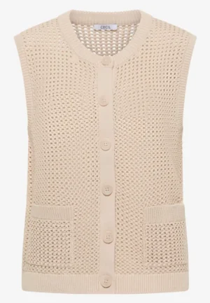 Alternative view of Vest met ronde hals in gehaakte look