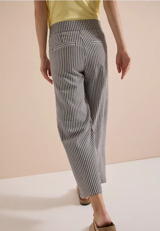 Wide Leg broek in seersucker stof - Afbeelding 3