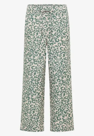 Alternative view of Wide Legs broek van linnenmix met luipaardprint